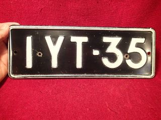 Vintage Iyt - 35 Old Embossed Metal Car License Plate Finland Finnish