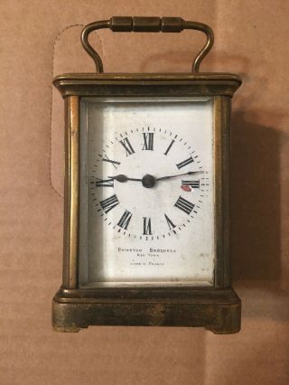 Small Antique French Carriage Clock Parts Ovington Brothers York
