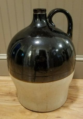 Vintage Antique Stoneware Huge Crock Moonshine Whiskey Milk Jug With Handle