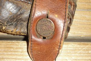 Antique Spalding Five Finger Leather Button Back Baseball Glove - Turn of Century 2
