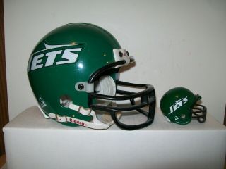 Nfl York Jets Vintage Old Logo Riddell Football Mini Helmet - Size 3 5/8