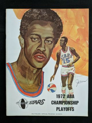 1972 Utah Stars V Pacers Aba Basketball Championship Playoffs Program