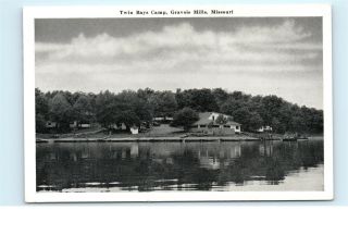 Twin Bays Camp Gravois Mills Missouri Lake Of The Ozarks Vintage Postcard C69