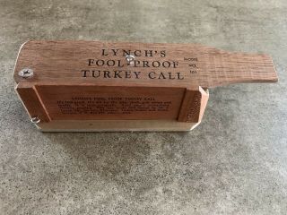 Vintage 1965 Lynch’s Fool Proof Turkey Call Box Model 101