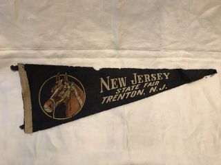 Vintage Jersey State Fair,  Trenton Nj Felt Pennant 26 3/4”