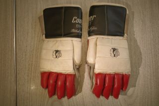 Vintage Cooper Armouclad Thumb Hockey Gloves Bh27 Chicago Blackhawks