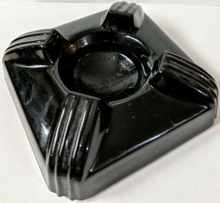 Vintage Art Deco Black Amethyst Glass American Swivodex Ball Ink Inkwell Stand