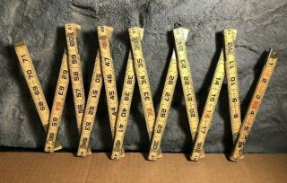 Vtg Lufkin | X46 Red End Extension Rule | Folding Wood Ruler 72 " | Made In Usa