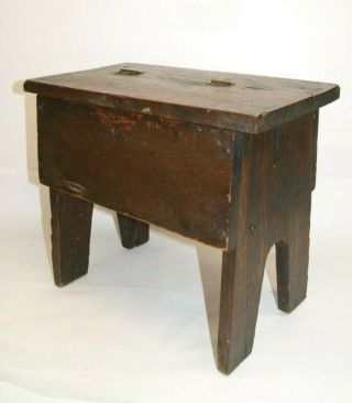 Vintage Antique Wood Shoe Shine Box Stand Stool
