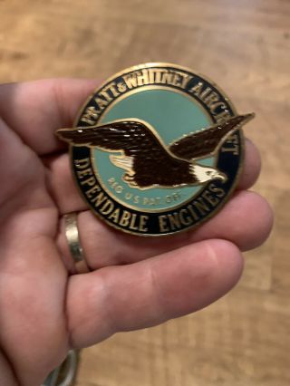 Vintage Pratt & Whitney Aircraft Engine Metal Company Emblem Badge