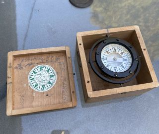 Vintage Dirigo Nautical Maritime Compass Made By Eugene M.  Sherman.