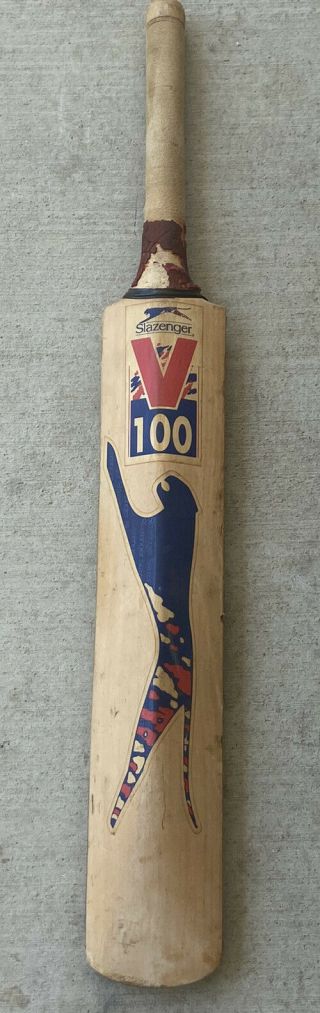 Vintage Slazenger Wood Cricket Bat V100 Armourweb Man Cave