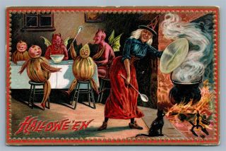 Halloween Embossed 1910 Antique Postcard R.  Tuck Series 160