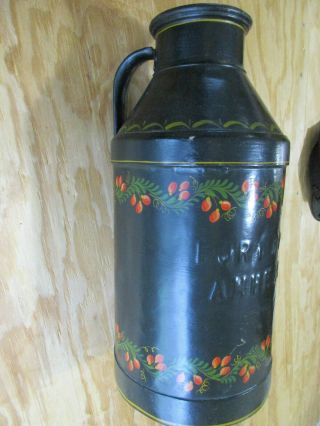 Rare Vintage Antique Milk Can Fort Hill Farm Amherst Mass Ma 17 " Tall Tole (t)