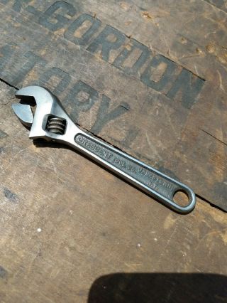 Vintage Adjustable Wrench 4in Crescent Tool Co Jamestown N.  Y Made In Usa