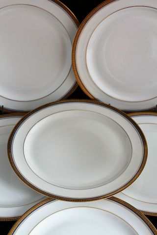 Antique Set 6 Limoges France Dartigeas Porcelain Dinner Plates Gold Encrusted