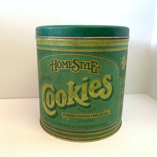 Vintage Homestyle Cookies Tin Ballonoff 1979 Storage Metal Kitchen Container