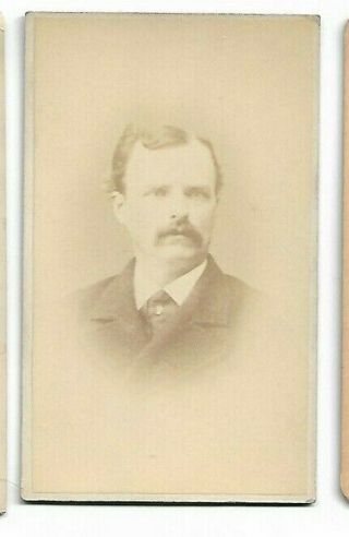 Vintage Cdv - Unidentified Man,  Photo By F O Hills,  Wolcottville,  Ct (3434)