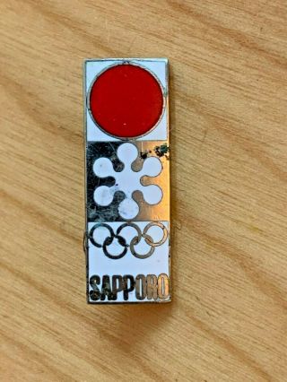 Vintage 1972 Sapporo Japan Winter Olympics Logo Souvenir Pin Badge