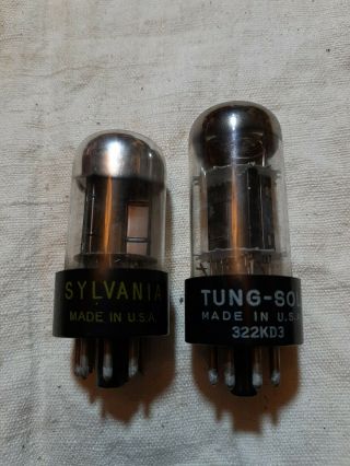 2 Vintage Tubes 6sn7 Grb Sylvania And Tung - Sol