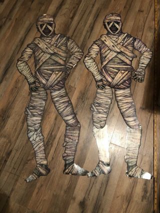 Two Vintage Beistle 1995 Jointed Mummy Halloween Party Wall Decorations
