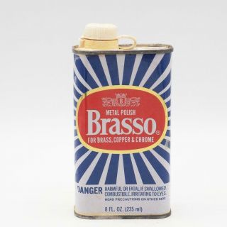 Vintage Brasso Metal Polish Cleaner Tin Advertising Packaging Design