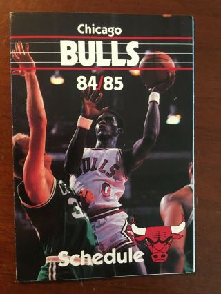 1984 - 85 Chicago Bulls Pocket Schedule,  Michael Jordan First Year