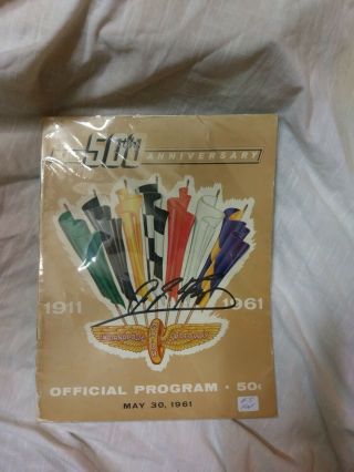 A.  J Foyt Signed 1961 Indianapolis 500 Program
