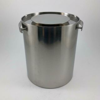 Stelton Denmark Arne Jacobsen Cylinda Stainless Steel Ice Bucket Or Canister