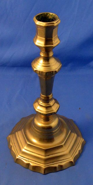 Antique 18th Century French Louis Xv 9.  5 " Brass Candlestick