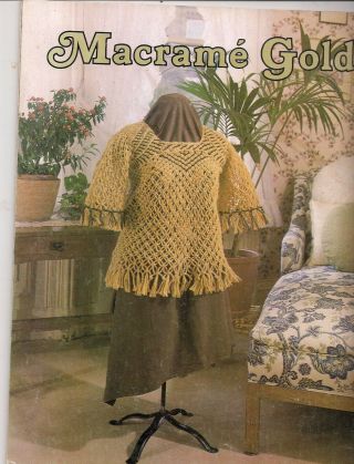 Vintage 1977 MACRAME GOLD Pattern Book OWL,  PURSE,  HOME DECOR,  BELT,  JEWELRY, 3