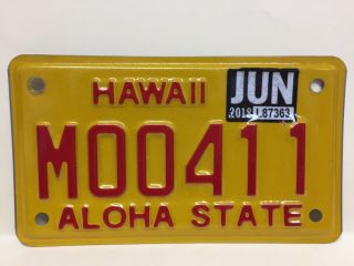 Hawaii Scooter Moped License Plate 2015 With Tag