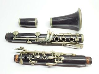 Antique Guy Humphrey Boehm Bb Grenadilla Wood Clarinet & Case Nickel Silver Keys