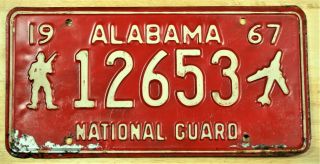 1967 Alabama 12653 National Guard License Plate Auto Car Vehicle Tag 2630a