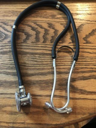Vintage Professional Stethoscope Silver / Black Pat.  114444