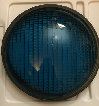 Blue Traffic Light Signal Lens Polycarbonate 8 " Diameter,  Lens W/gasket