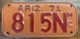 Looking,  Nos 1971 Arizona Motorcycle License Plate,  815 N,  Dmv Clear