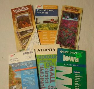 Vintage Paper Road Maps Fold Out Aaa Street Maps City Maps Tenn Ky Iowa Atlanta