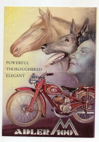 Vintage Adler 100 Motorcycle Brochure