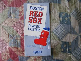 1950 Boston Red Sox Media Guide Yearbook Roster Ted Williams Program Book Ad