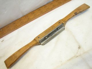 Antique Stanley No.  85 Spoke Shave Plane Wood Tool Wooden Body Razor Edge