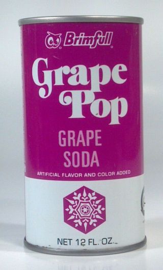 Vintage Red Owl Brimfull Grape Pop Soda 12oz.  Steel Can,  Hopkins,  Mn