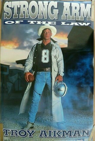 Troy Aikman Dallas Cowboys Strong Arm Of The Law Nfl Costacos Poster