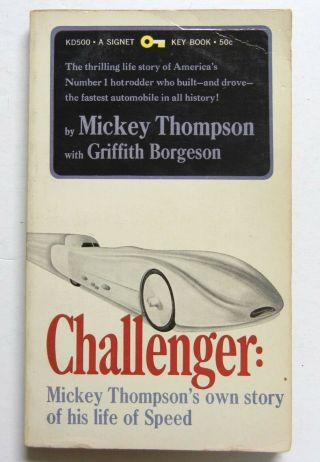 Vtg 1965 Paperback Challenger Mickey Thompson Story Land Speed Racing Bonneville