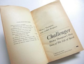 Vtg 1965 Paperback CHALLENGER Mickey Thompson Story LAND SPEED RACING Bonneville 2