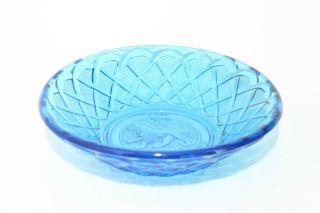 Vintage Blue Glass Zodiac Leo Astrology Dish 5 "