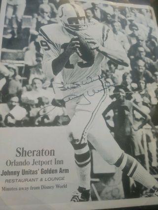 Johnny Unitas Signed 8x10 Autographed Picture Photo Hall Of Fame