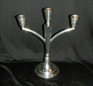 Antique (german ?) 800 Solid Silver (not Plated) 3 Armed Candelabra Ec
