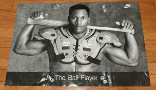 Vintage 1988 Nike Bo Jackson The Ball Player Poster 24 " X 36