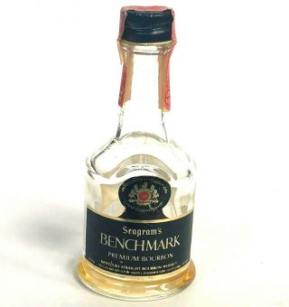Vintage Seagrams Benchmark Bourbon Miniature Liquor Bottle Kentucky Tax Stamp